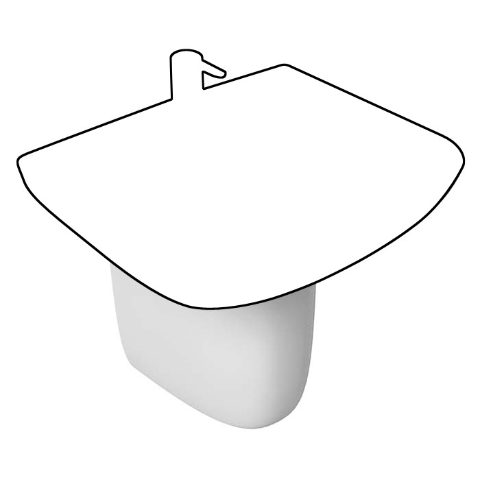 VALLO SEMI PEDESTAL TO SUIT VALLO WALL BASIN 495 X 430