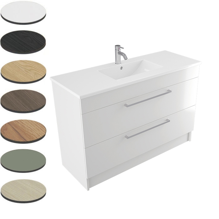 VERONA FLOOR VANITY 1200 SINGLE BOWL 2 X DRAWER