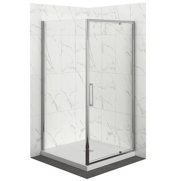 ELEMENTI TILED SHOWER 1000x1000 TRAY CHROME