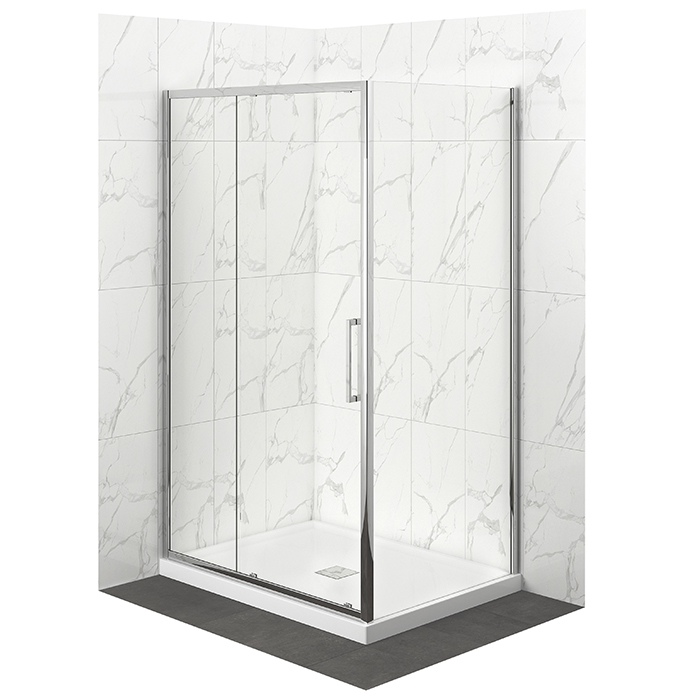 ELEMENTI TILED SHOWER SQUARE 1200 X 900 CHROME