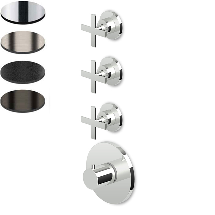 GILL THERMOSTATIC SHOWER MIXER 3 STOP VALVES CROSS HANDLE