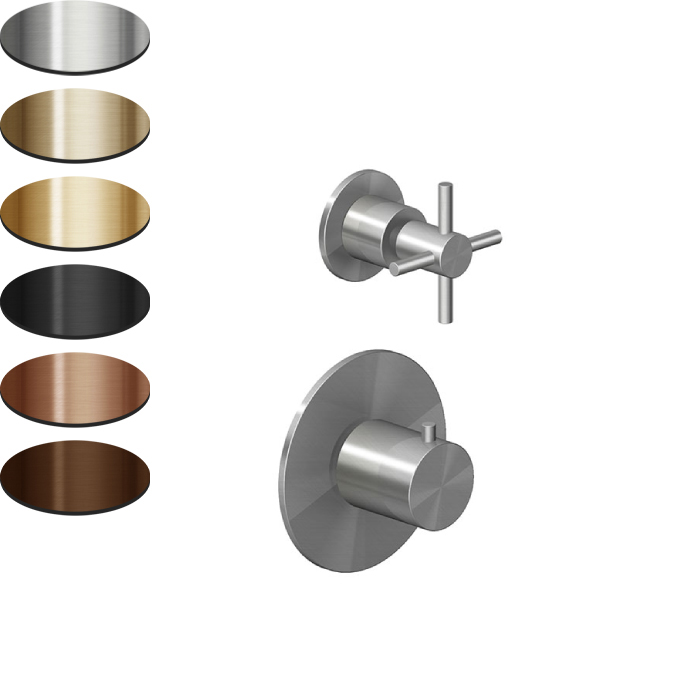 HELM THERMOSTATIC SHOWER MIXER 1 STOP VALVE CROSS HANDLE
