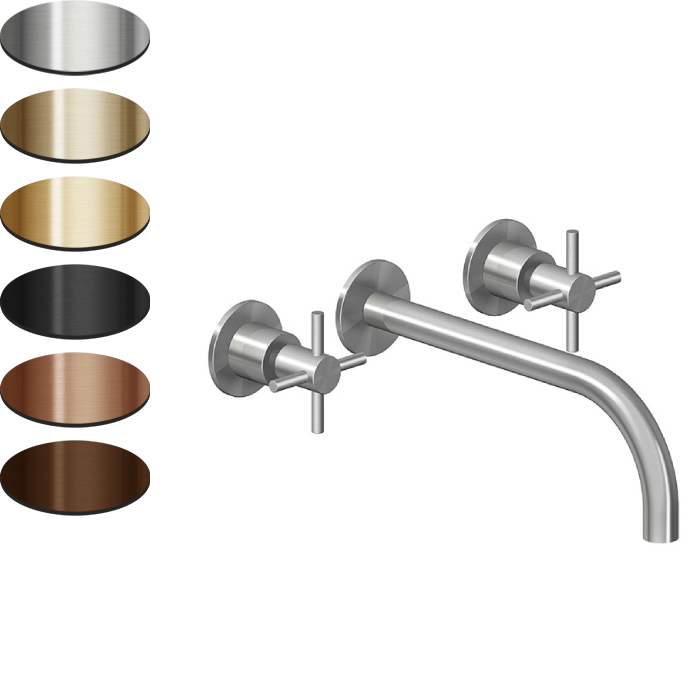 HELM 3TH WALL MOUNTED BASIN MIXER 230MM CROSS HANDLE