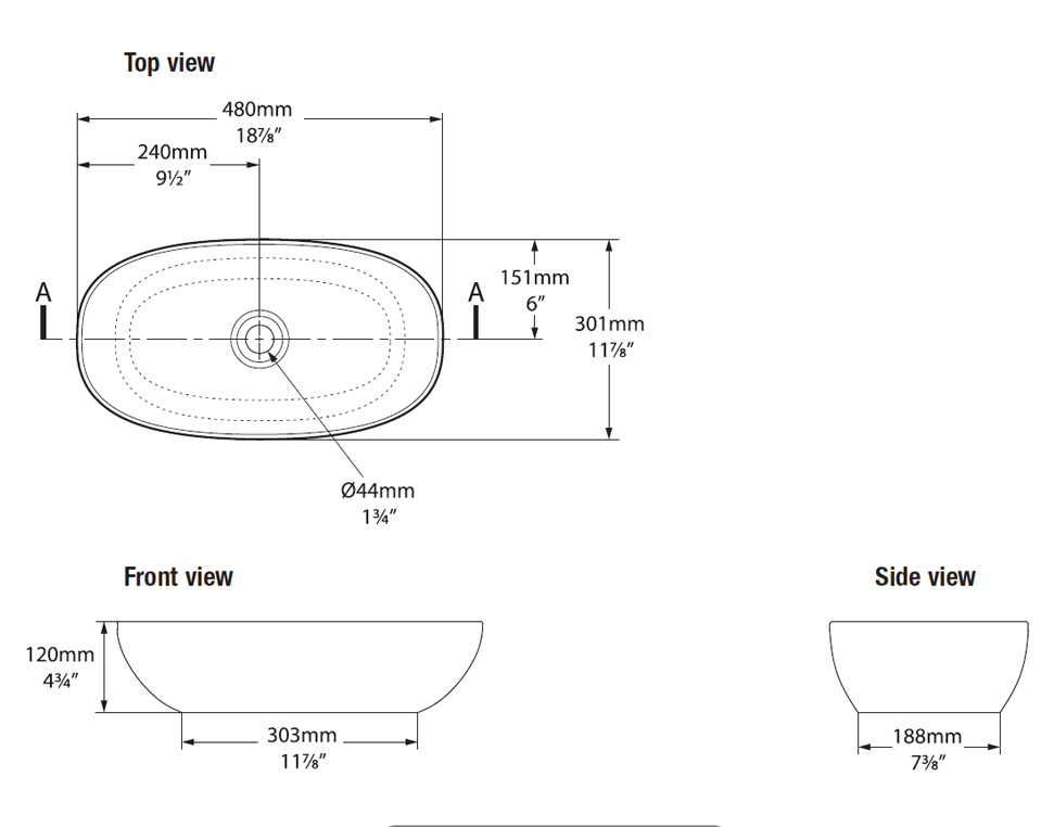 Victoria Albert Barcelona Vessel Basin 480mm X 301mm Robertson